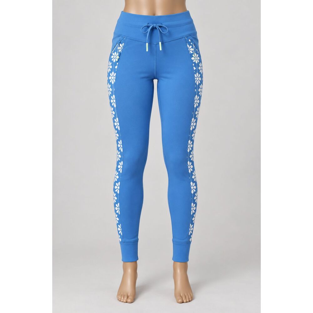 NWT Offline by Aerie Warmup Leggings Medium Blue Floral High Rise Pockets